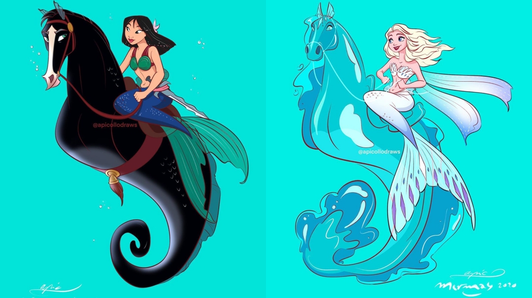 camisa bar exagerar Las princesas de Disney si fueran Sirenas - Friki Maestro