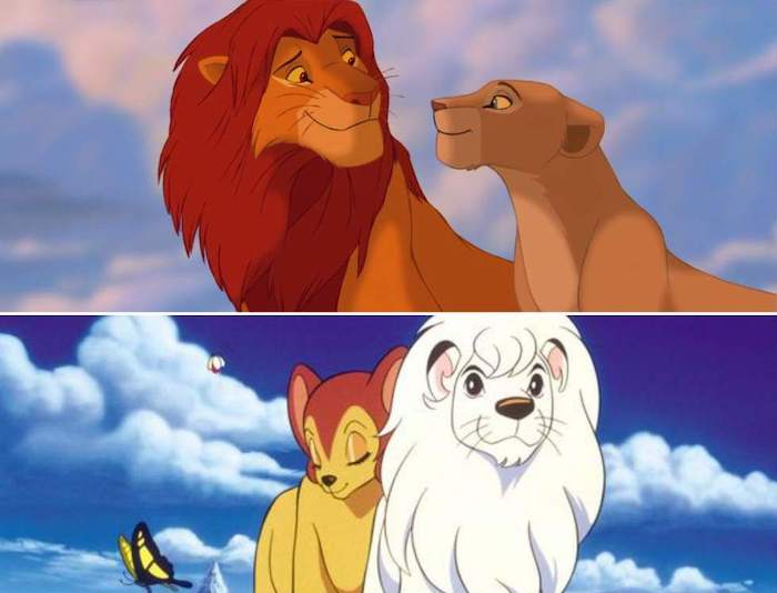 El Rey León • Walt Disney Pictures; Kimba, el león blanco • Mushi Productions