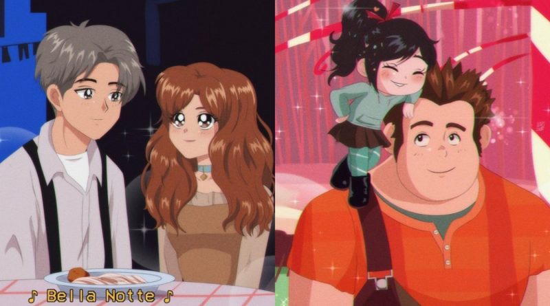 Los personajes Disney al más puro estilo anime