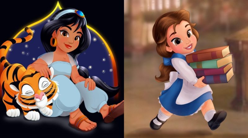 Las princesas Disney como niñas