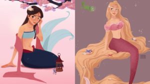 ¿Qué pasaría si las princesas de Disney fueran sirenas?