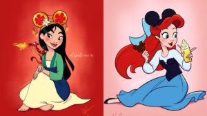 Princesas Disney con orejas de Mickey