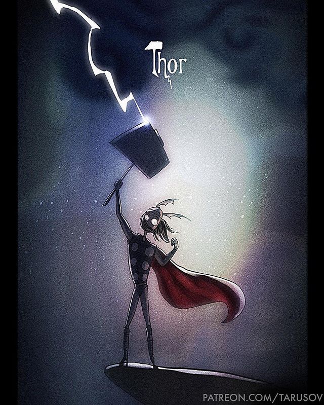 Vengadores por Tim Burton · Por Andrew Tarusov
