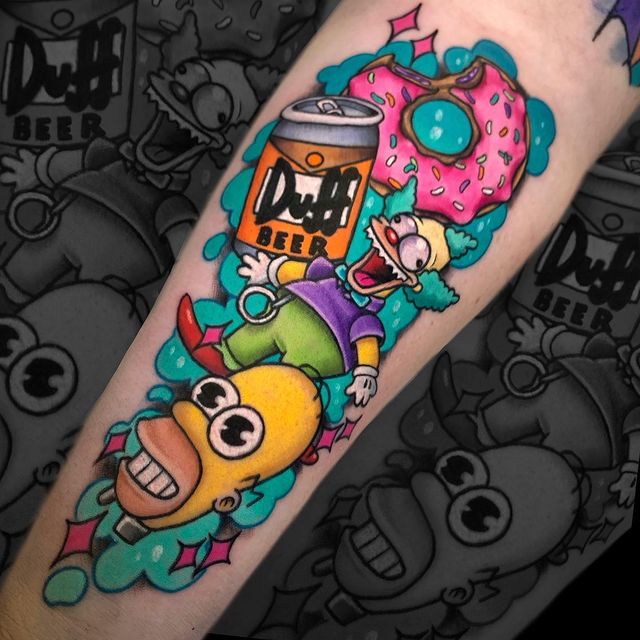 Tatuajes de Los Simpson · Por Jon Leighton