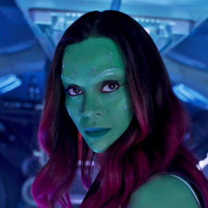 Zoe Saldaña como Gamora en Guardianes de la Galaxia