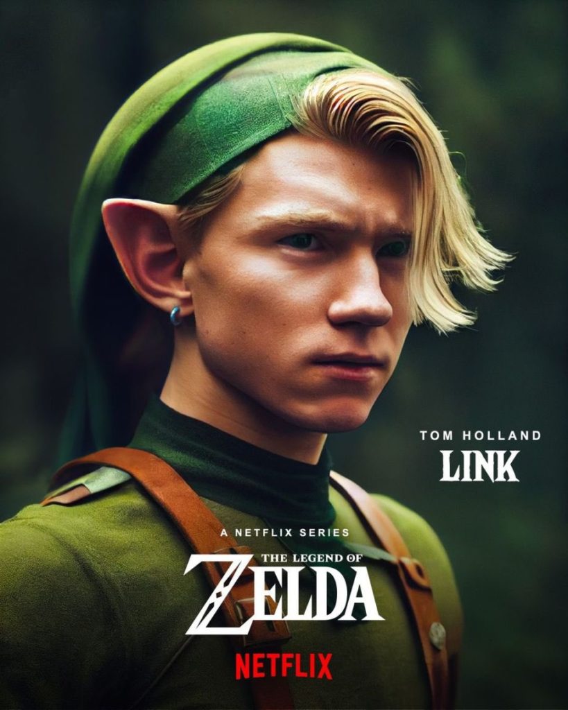 Tom Holland como Link live-action Zelda