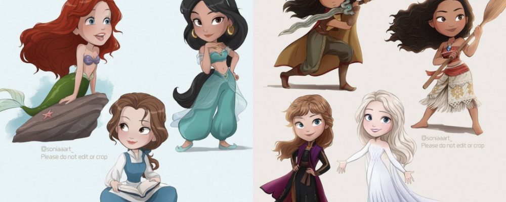 Las ilustraciones de las princesas de Disney de Sonia